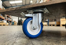 150mm Braked Castor – Polyurethane Wheel on Nylon Centre