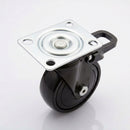 75mm Braked Furniture Castor – Soft Black Wheel
