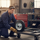 Premium 80mm Diameter Wheel Rubber Tyre with Metal Centre and 60Kg Load Capacity