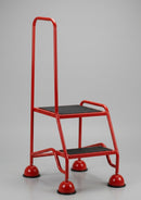 2-Step Mobile Safety Steps – 570mm Height, Ribbed Rubber Treads