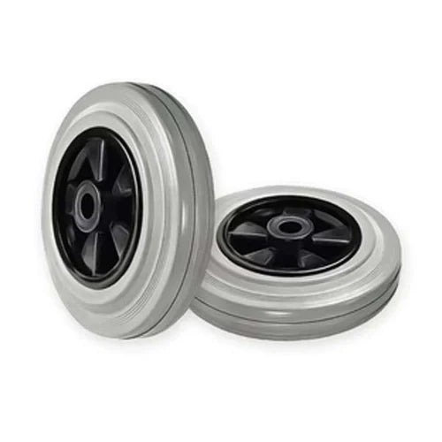 Gray 125mm Grey Cushion Rubber Wheel Only With 15mm ( Roller Bearing ) Bore