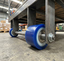 82mm Blue Polyurethane Pallet Roller – 20mm Bore, 86mm Hub