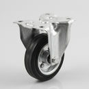 100mm Fixed Castor with Anti-Static Rubber Wheel