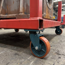 400mm Swivel Castor Orange Polyurethane on Cast Iron Wheel Ball Bearing Top Plate 3200kg Load Capacity 3
