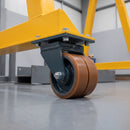 400mm Twin Wheel Swivel Gantry Castor Brown Polyurethane on Cast Iron Wheel Top Plate 6200kg Load Capacity 5