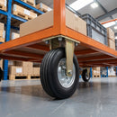 405mm Heavy Duty Fixed Castor Black Elastic Rubber Wheel Multi Rib Tread Ball Bearing Top Plate 950kg Load Capacity 1