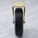405mm Heavy Duty Fixed Castor Black Elastic Rubber Wheel Multi Rib Tread Ball Bearing Top Plate 950kg Load Capacity 2