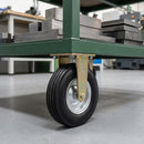 405mm Heavy Duty Fixed Castor Black Elastic Rubber Wheel Multi Rib Tread Ball Bearing Top Plate 950kg Load Capacity 3