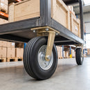 405mm Heavy Duty Swivel Castor Black Elastic Rubber Wheel Multi Rib Tread Ball Bearing Top Plate 950kg Load Capacity 1