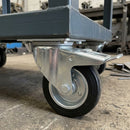 100mm Braked Castors with Black Rubber Wheel and Metal Centre