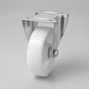 160mm Fixed Castor - White Nylon Wheel