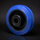 Blue Rubber Wheel 125mm x 15mm Roller Bearing
