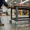 Premium 125mm Fixed Plate Castor with Cast Iron Centre and Polyurethane Tyre for 300Kg Load Capacity