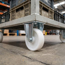 100mm Pressed Steel Fixed Castor – 140kg Load Capacity