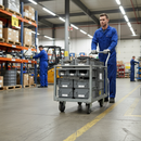 High-Performance 100mm Diameter Wheel with Grey Thermoplastic Rubber Tread and Nylon Centre, 100kg Load Capacity