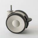 50mm Twin Wheel Castor with Threaded Stem and Brake
