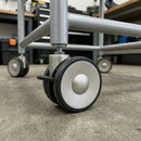 50mm Twin Wheel Castor with Threaded Stem and Foot Brake