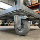 150mm Pressed Steel Directional Brake Castor – Grey Rubber Wheel