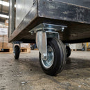 80mm Pressed Steel Swivel Castor – Black Rubber Wheel