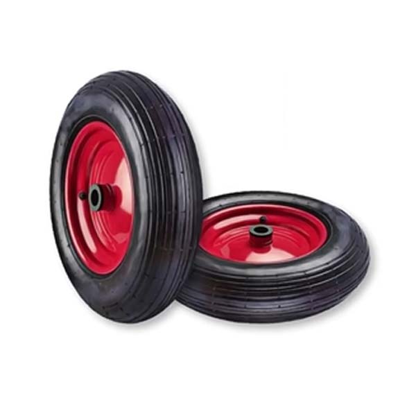 Dark Slate Gray 400mm Pneumatic Wheel Steel Centre Ribbed Tread (4.80/4.00-8 Tyre 4 Ply - 20mm, 25mm & 1" Bore Choice)