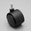 50mm Twin Wheel Castor with M10×15mm Threaded Stem