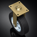 405mm Fixed Castor - Elastic Rubber Wheel, 950kg Load Capacity