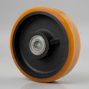 125mm Polyurethane Cast Iron Wheel - 20mm Bore