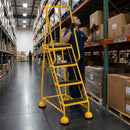 Warehouse Safety Ladder 4 Steps 1683h x 580w x 955dmm