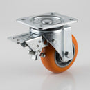 200mm Heavy Duty Leading Brake Castors with Polyurethane Wheel