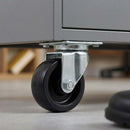 Light Slate Gray Pressed Steel Swivel Castors With Black Polypropylene Wheel - 50mm to 100mm