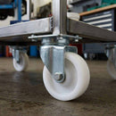 Dark Slate Gray Pressed Steel Swivel Castors With White Nylon Wheel - 50mm & 75mm
