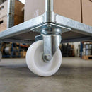 Rosy Brown Pressed Steel Swivel Castors With White Nylon Wheel - 50mm & 75mm