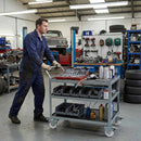 Light Slate Gray Pressed Steel Braked Swivel Castors With White Nylon Wheel - 50mm & 75mm