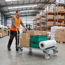 Gray Pressed Steel Braked Swivel Castors With White Nylon Wheel - 50mm & 75mm