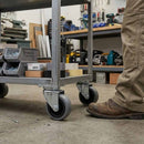 Dark Sea Green Pressed Steel Swivel Castors With Grey Rubber on Black Polypropylene Wheel - 50mm to 100mm