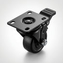 50mm Heavy Duty Swivel Braked Castor Black Nylon Wheel Top Plate 200kg Load Capacity 3