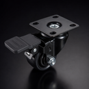50mm Heavy Duty Swivel Braked Castor Black Nylon Wheel Top Plate 200kg Load Capacity 6