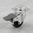50mm Swivel Braked Castor Black Polypropylene Wheel Top Plate 65kg Load Capacity 2