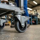 50mm Fixed Castor With Grey Rubber on Polypropylene Wheel & 4-Bolt-Hole - 60kg Load Capacity