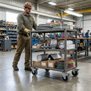 50mm Fixed Castor With Grey Rubber on Polypropylene Wheel & 4-Bolt-Hole 60kg Load Capacity