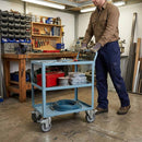 Dim Gray 50mm Pressed Steel Swivel Castor with Brake, Grey Rubber Wheel - 4-Hole Top Plate - 50kg Load Capacity