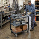 Dim Gray 50mm Pressed Steel Swivel Castor with Grey Rubber Wheel & 4-Hole Top Plate - 50kg Load Capacity