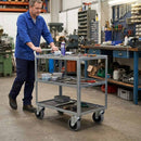 Rosy Brown 50mm Swivel Castor With Grey Rubber on Polypropylene Wheel & 4-Hole Top Plate - 60kg Load Capacity