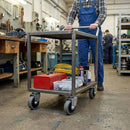 Rosy Brown 50mm Swivel Castor With Grey Rubber on Polypropylene Wheel & 4-Hole Top Plate - 60kg Load Capacity