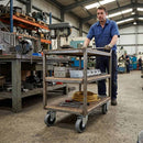 Dim Gray 50mm Swivel Castor With Grey Rubber on Polypropylene Wheel & 4-Hole Top Plate - 60kg Load Capacity