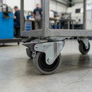 Gray 50mm Swivel with Braked Castor Wheel - Grey Rubber on Polypropylene & 4-Hole Top Plate - 60kg Load