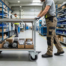 Gray 50mm Swivel with Braked Castor Wheel - Grey Rubber on Polypropylene & 4-Hole Top Plate - 60kg Load