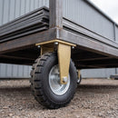 525mm Heavy Duty Fixed Castor Black Elastic Rubber Wheel Block Rib Tread Ball Bearing Top Plate 1885kg Load Capacity 3