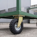 525mm Heavy Duty Swivel Castor Black Elastic Rubber Wheel Block Rib Tread Ball Bearing Top Plate 1885kg Load Capacity 1