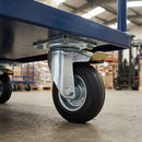 100mm Pressed Steel Directional Brake Castor – Black Rubber Wheel